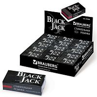 Резинка стирательная BRAUBERG BlackJack, в картонном держателе, 40х20х11 мм, трёхслойная, чёрная, 222466 | код 222466 | BRAUBERG