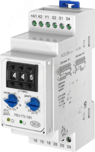 Реле времени РВО-П3-081 0.01с-999ч катушка управления AC/DC 24В | код РВО-П3-081 ACDC24В | Меандр