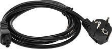 Кабель IEC C5 (3-pin) Евровилка угловой 1.8м (469) черный | код 723109 | NONAME