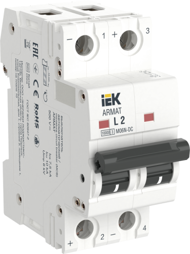 ARMAT Авт. выкл. M06N-DC 2P L 2А IEK | код AR-M06N-2-L002DC | IEK