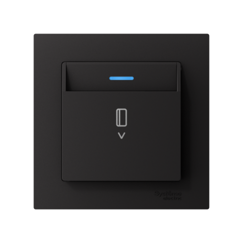 Выключатель карточный AtlasDesign 10А с подсветкой без задержки отключения механизм карбон SE ATN001014 фото 6