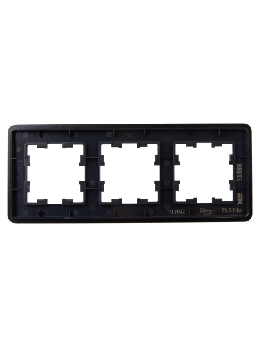 BRITE Рамка 3-мест. РУ-3-1-Бр металл черн. RE IEK | код BR-M32-M-01-K02 | IEK фото 4