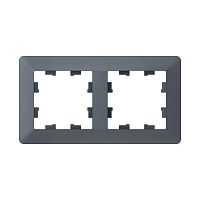 ATLASDESIGN AIR 2-постовая РАМКА, ГРИФЕЛЬ/дымчатый черный | код ATN220702 | Systeme Electric