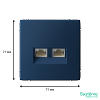 ARTGALLERY РОЗЕТКА двойная компьютерная RJ45+RJ45, кат. 5е, механизм, АКВАМАРИН | код GAL001185 | Systeme Electric