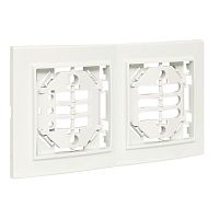 Минск Рамка 2-местная вертикальная белая Basic | код ERM-G-312-10 | EKF