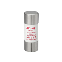 Вставка плавкая цилиндр. RS17, 63A, 690VAC, 50kA, 22х58mm, тип aR | код RS17-63AR | CHFE