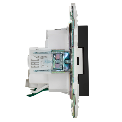SKANDY Розетка с заземлением с защитными шторками 16А безвинтовой контат SK-R06Bl черный IEKновинка | код SK-R14-16-1-K02 | IEK фото 2