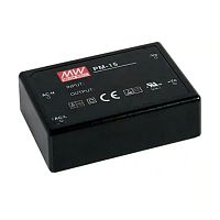 Источник питания AC-DC, 15 Вт, вход 85...264В AC 47...440 Гц, 120...370B DC, выход 24В/0,63А, изоляция 4000В AC, в кожухе 75х53х22,7мм, -20...+70C | код PM-15-24 | MeanWell