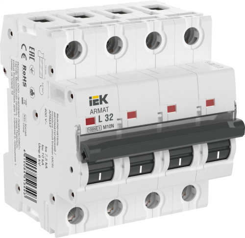 ARMAT Авт. выкл. M10N 4P L 32А IEK | код AR-M10N-4-L032 | IEK