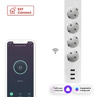 Умный удлинитель Connect Wi-Fi c USB | код RCE-1-WF | EKF