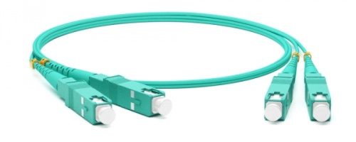 Патч-корд волоконно-оптический (шнур) MM 50/125(OM3) SC-SC 2 мм duplex 10G/40G LSZH 20 м, Hyperline FC-D2-503-SC/PR-SC/PR-H-20M-LSZH-AQ | код 239485 | Hyperline