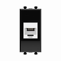 Розетка телефонная 1мод. Avanti "Черный квадрат" RJ12 без шторок модульная механизм | код. 4402611 | DKC