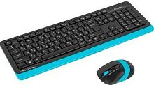 Клавиатура + мышь A4Tech Fstyler FG1010 клав:черный/синий мышь:черный/синий USB беспроводная Multimedia (FG1010 BLUE) | код 1147572 | A4TECH
