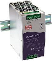 Источник питания AC-DC, 240Вт, вход 180…550V AC, 47…63Гц /254…780V DC, выход 24В/0…10A, рег. вых=24…28В, изоляция 3000В AC, в кожухе на DIN-рейку 63х122.2х113.5мм, -30…+70С | код WDR-240-24 | MeanWell