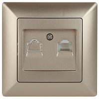 Розетка информационная RJ45, СУ, Solo, шампань, 4-303-04 | код Б0043385 | ЭРА