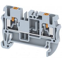 Клемма проходная PUSH-IN 2,5 мм2, на 2 подключения, серая PQ2.5-GREY | код GFT0000007427 | Elmex