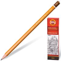 Карандаш чернографитный KOH-I-NOOR 1500, 1 шт., 7H, без резинки, корпус желтый, заточенный, 150007H01170 | код 180485 | KOH-I-NOOR