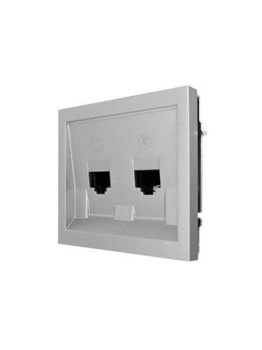 ZIMA Розетка компьютер+телефон серый матовый с модулем Cat 6 LEZARD | код 704-7488-144 | LEZARD