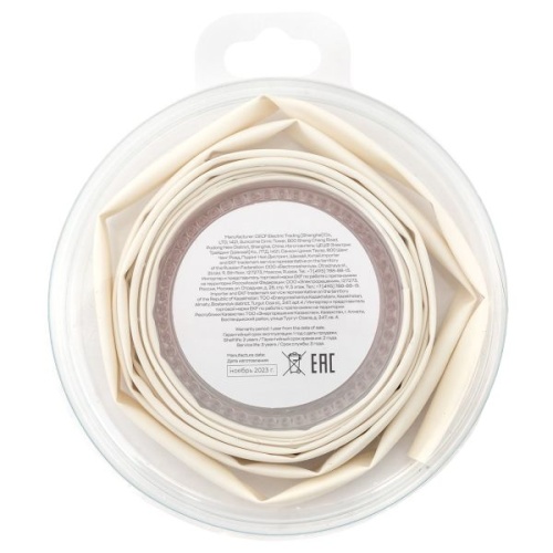 Термоусаживаемая трубка ТУТ нг 6/3 белая ролик 2 м EKF | код tut-6-w-b | EKF фото 4