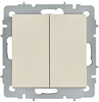 BRITE Выключатель 2-клавишный перекрестный 10А ВС10-2-3-БрКр бежевый IEK | код BR-V23-0-10-K10 | IEK