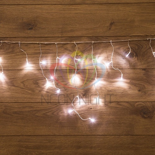 Гирлянда домашняя светодиодная Бахрома 3*0,8 м 200 LED БЕЛЫЕ, прозрачный ПВХ | код 255-065 | Neon-Night