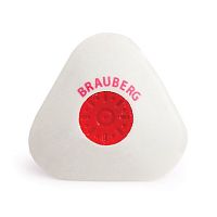Резинка стирательная BRAUBERG Energy, треугольная, пластиковый держатель, 10х45х45 мм, белая, 222473 | код 222473 | BRAUBERG