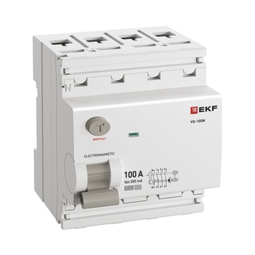 Выключатель дифференциального тока ВД-100N 4P 100А 300мА A эл-мех 6кА PROXIMA EKF | код E1046MA100300 | EKF фото 3 Выключатель дифференциального тока ВД-100N 4P 100А 300мА A эл-мех 6кА PROXIMA EKF | код E1046MA100300 | EKF фото 3