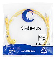 Cabeus PC-UTP-RJ45-Cat.5e-1m-YL-LSZH Патч-корд U/UTP, категория 5е, 2xRJ45/8p8c, неэкранированный, желтый, LSZH, 1м | код 9497c | Cabeus