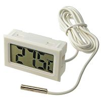 ЖК термометр/гигрометр малогабаритный RUICHI HT-1, LCD 16x35 мм, -50…+110 °С, белый, длина кабеля 1 м | код 101591 | Ruichi
