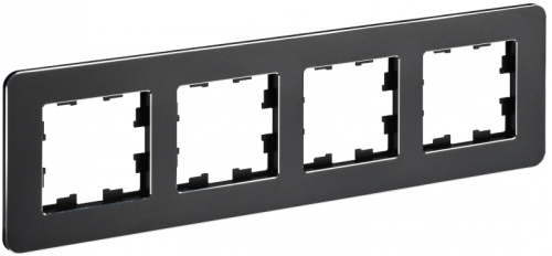 BRITE Рамка 4-мест. РУ-4-1-Бр металл черн. RE IEK | код BR-M42-M-01-K02 | IEK