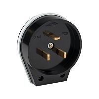 Вилка для разъема РШ-ВШ 32А 250В 2P+PE карболитовая черн, | код AS-250-B-02 | EKF