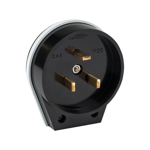 Вилка для разъема РШ-ВШ 32А 250В 2P+PE карболитовая черн, | код AS-250-B-02 | EKF