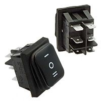 Клавишный переключатель RUICHI SB090, IP65, ON-OFF-ON, 22x30 мм | код 100081 | Ruichi