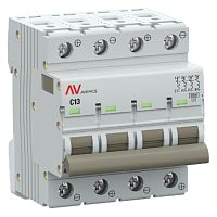 Выключатель автоматический AV-10 DC 4P 13A (C) 10kA EKF AVERES | код mcb10-DC-4-13C-av | EKF