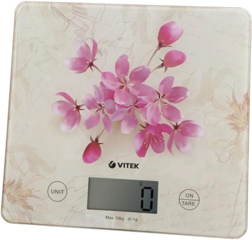 Весы кухонные электронные Vitek VT-8023 макс.вес:10кг розовый | код 2035867 | VITEK
