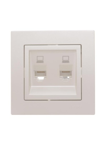 Розетка компьютерная 2-м СП Vesna механизм жемчуж./бел. перламутр LEZARD 742-3088-141 фото 7