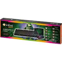 Комплект клавиатура и мышь DX750 игровые 1200-3600dpi + коврик черн. Intro Б0056140