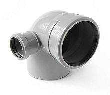 Отвод с выходом левый (полипропилен) 110x50/45град. | код 10010545L | PRO AQUA