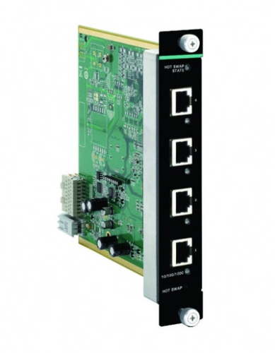 Модуль IM-G7000A-4GTX Gigabit Ethernet interface module with 4 10/100/1000BaseT(X) ports, RJ45 connectors, t: -10/60 | код 00-06100642 | MOXA