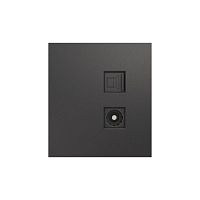 Розетка компьютерная + телевизионная СП STRONG RJ45 кат.6 + TV графит Kranz KR-78-0722-6