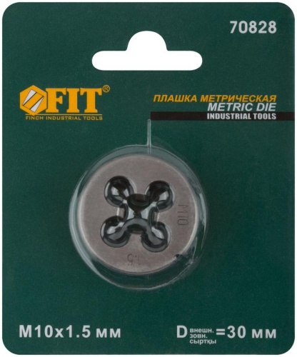 Плашка метрическая, легированная сталь М10х1.5 мм | код 70828 | FIT фото 3 Плашка метрическая, легированная сталь М10х1.5 мм | код 70828 | FIT фото 3