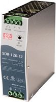 Источник питания AC-DC, 120Вт, вход 88…264V AC, 47…63Гц /124…370В DC, выход 12В/10A (пиковый 15А), рег. вых 12...14В, изоляция 3000В AC, в кожухе на DIN-рейку 40х125,2х113,5мм, -25…+70С | код SDR-120-12 | MeanWell