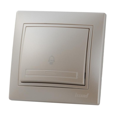 Кнопка звонка Mira со вставкой жемчуж./бел. перламутр. LEZARD 701-3030-103