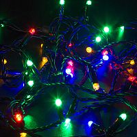 Гирлянда светодиодная Нить 10м 100 LED RGB черный ПВХ IP65 свечение с динамикой 230В соединяется NEON-NIGHT нужен контроллер 245-908 | код 245-408 | NEON-NIGHT