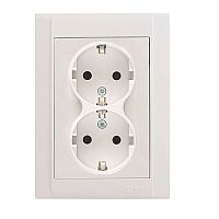 Розетка 2-м СП Defne 16А IP20 с заземл. бел. Makel 42001057