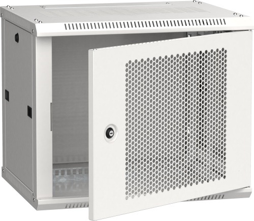 ITK Шкаф настенный LINEA W 9U 600х450мм дверь перфорированная RAL 7035 | код LWR3-09U64-PF | IEK
