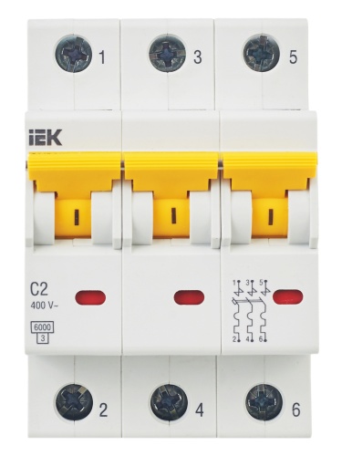 Автоматический выключатель ВА47-60M 3Р 2А 6кА С | код MVA31-3-002-C | IEK  фото 7