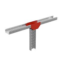 Отвод для лотка Т-образ. вертикал. вниз с разворотом трассы на 90град. 150х100 сталь 1мм "ПЛЮС" TDVplus90-100-150 HD КМ PL2221