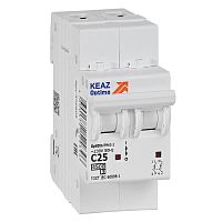 Выключатель автоматический двухполюсный 25А C 4,5кА AC OptiDin BM63-2C25-4,5-УХЛ3 | код.326805 | КЭАЗ