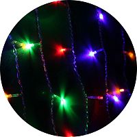 Гирлянда Занавес 200LED провод 3м IP20 мультиколор с контроллером | код KOC_CUR200LED_RGB | КОСМОС